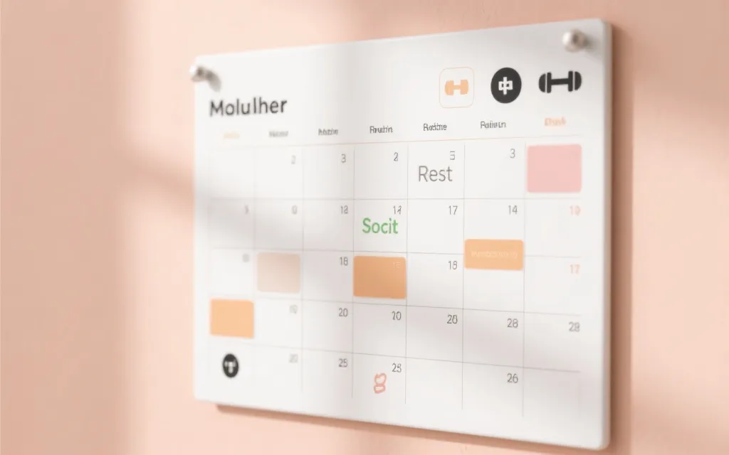 简洁的世界杯观赛计划板：工作日一场重点、周末沉浸式观赛、空档安排运动与社交